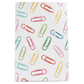 新学期カラフル紙クリップ ミディアムペーパーバッグ (正面)