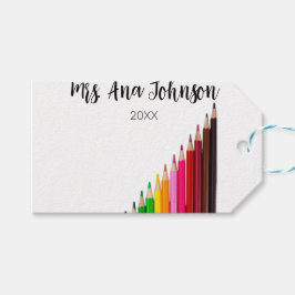 新学期カラーpencils追加クラス年 ギフトタグ