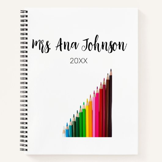 新学期カラーpencils追加クラス年 ノートブック (正面)