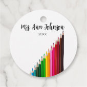 新学期カラーpencils追加クラス年 フェイバータグ (裏面)