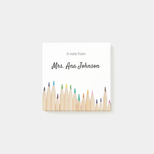 新学期カラーpencils追加クラス年 ポストイット (正面)