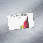 新学期カラーpencils追加クラス年 マグネット名刺 (インサイチュ)