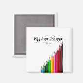 新学期カラーpencils追加クラス年 マグネット (正面/裏面)