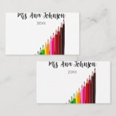 新学期カラーpencils追加クラス年 名刺 (正面/裏面)