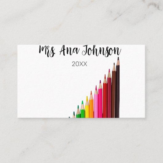 新学期カラーpencils追加クラス年 名刺 (正面)