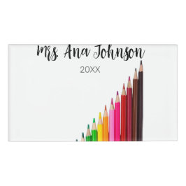 新学期カラーpencils追加クラス年 名札