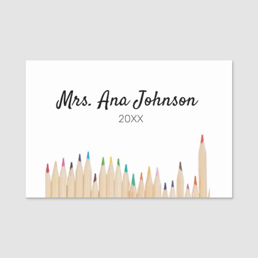 新学期カラーpencils追加クラス年 名札 (正面)