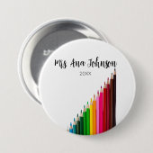 新学期カラーpencils追加クラス年 缶バッジ (正面&裏面)