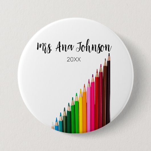 新学期カラーpencils追加クラス年 缶バッジ (正面)