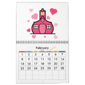 新学期カレンダー – 学校の一年 カレンダー (2月 2026)