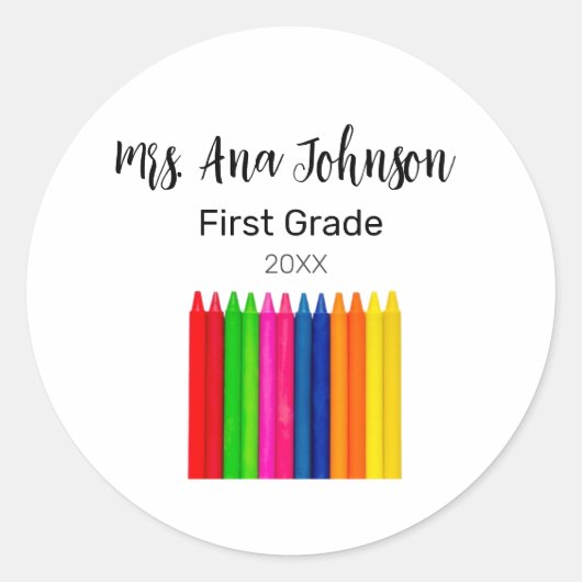 新学期クライアン名級級年の追加 ラウンドシール (正面)