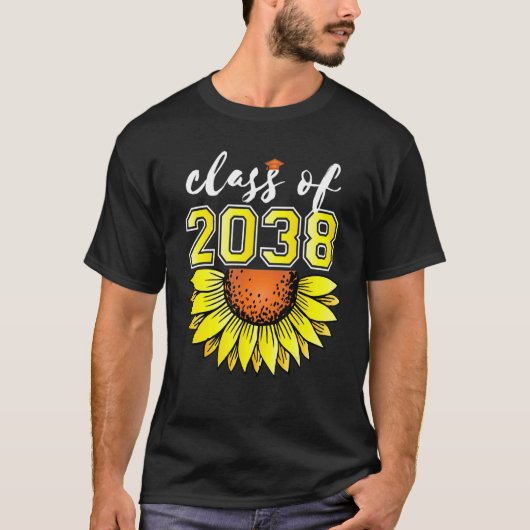 新学期クラスOf 2038 Handprint Pre K Sunfl Tシャツ (正面)