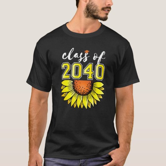 新学期クラスOf 2040 Handprint Pre K Sunfl Tシャツ (正面)
