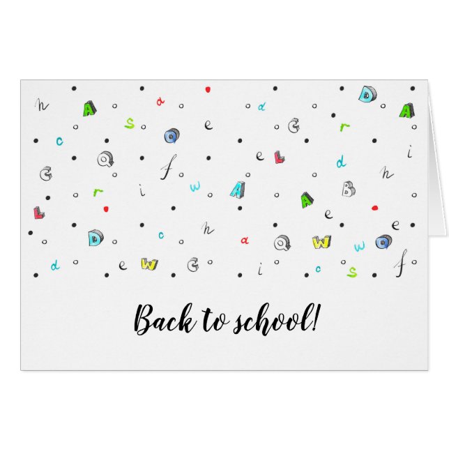 新学期グリーティングカード。 (正面横)