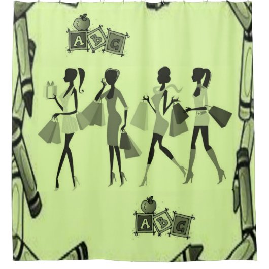 新学期グリーンショーカーテン シャワーカーテン (正面)