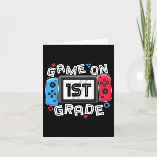 新学期ゲームオン1年生おもしろいゲーマーキッズボー カード (正面)