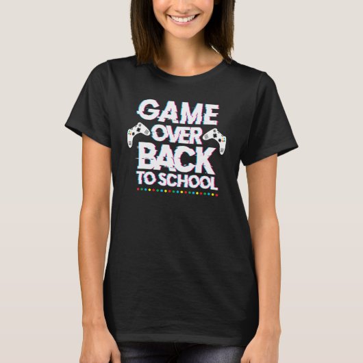 新学期ゲームオーバー先生学生制御 Tシャツ (正面)