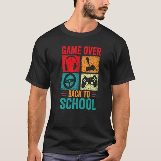 新学期ゲームオーバー先生学生制御 Tシャツ (正面)