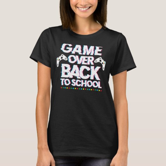 新学期ゲームオーバー先生学生制御 Tシャツ (正面)