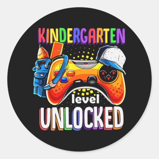 新学期ゲームパッド幼稚園レベル解除済み ラウンドシール (正面)