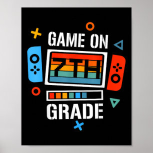 新学期ゲーム7年生ゲーマーおもしろいキッズ ポスター