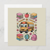 新学期コケット先生幼稚園プレク 招待状 (正面/裏面)