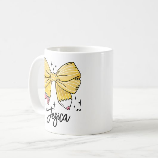 新学期コケット名前をカスタムする コーヒーマグカップ (正面左)
