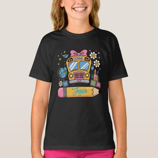 新学期コケット名前をカスタムする Tシャツ (正面)