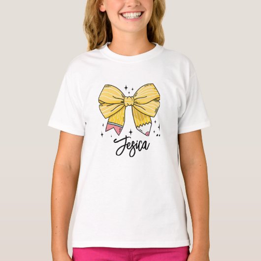 新学期コケット名前をカスタムする Tシャツ (正面)