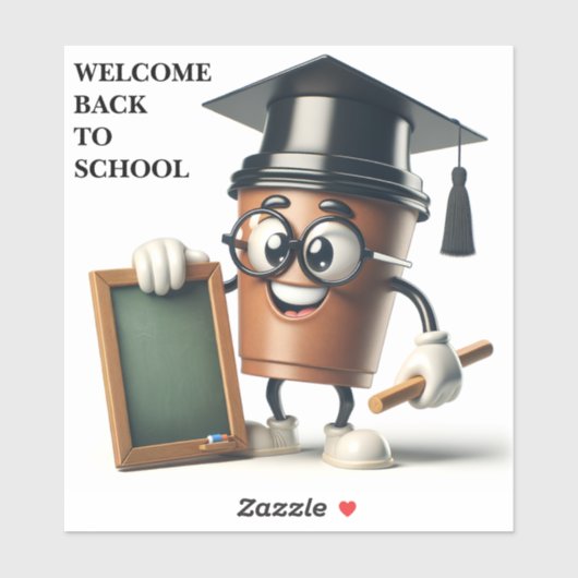 新学期コーヒーカップシール シール (シート)