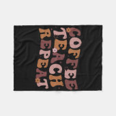 新学期コーヒ教えーリピート先生ライフMo フリースブランケット (正面(横))