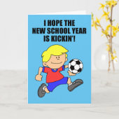 新学期サッカー カード (黄色い花)