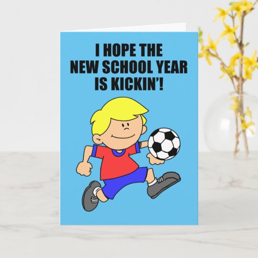 新学期サッカー カード (黄色い花)