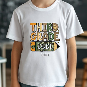 新学期サードグレードデュデ迷彩柄ボーイTシャツ Tシャツ