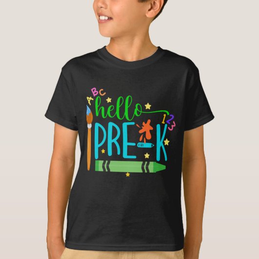 新学期シャツ | Hello Pre-K Tシャツ (正面)