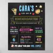 新学期シャルボード最終日の標識 ポスター (正面)