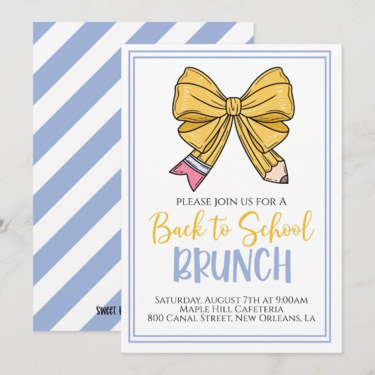 新学期スタート ブランチへの招待 招待状 (正面/裏面)