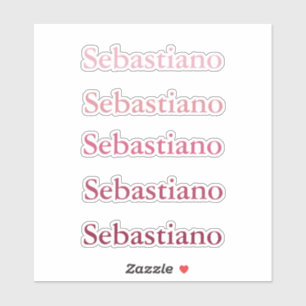 新学期ステッカーrosy red pink name label シール