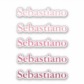 新学期ステッカーrosy red pink name label シール (正面)