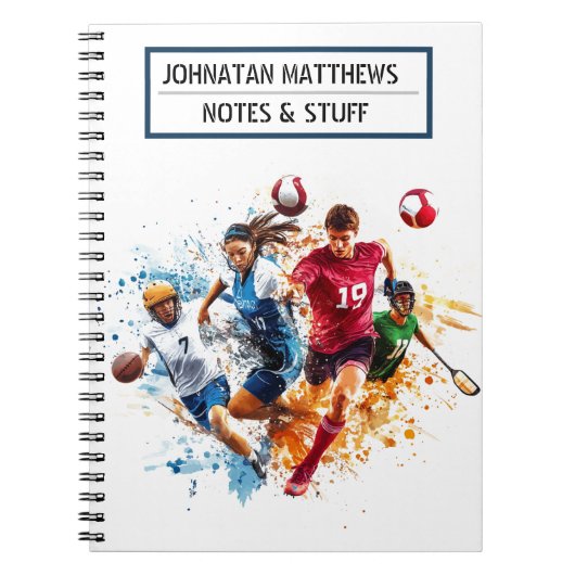 新学期スポーツスパイラルフォトノートブック ノートブック (正面)