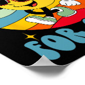 新学期スマイル顔の学校へのクールおもしろい ポスター (角)