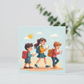 新学期チルドレンズフラットホリデーカード シーズンカード (スタンド正面)