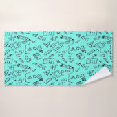 新学期ティール（緑がかった色） バスタオル (バスタオル)