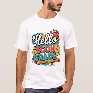 新学期ティー | Hello Second-Shirt Tシャツ