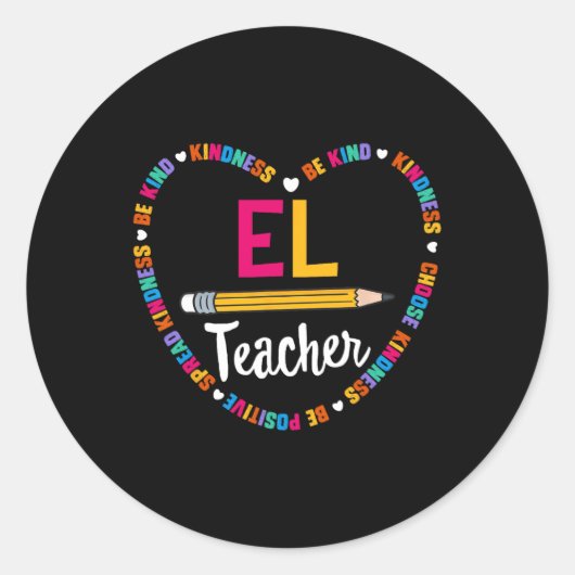 新学期ティーEL先生英語学習者スクア ラウンドシール (正面)