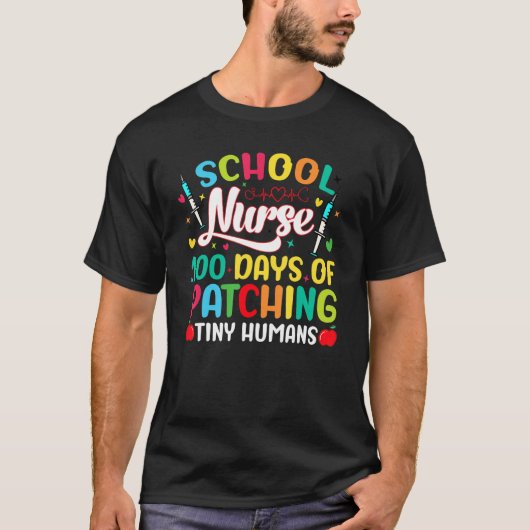 新学期ナース100日のTiny Humans Patch Tシャツ (正面)