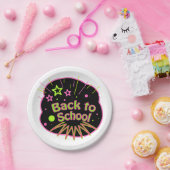 新学期ネオンポップ・アートのアートブライト教室 ペーパープレート (パーティー)