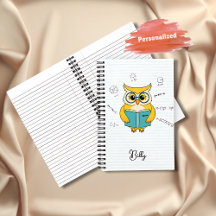 新学期ノートブック – フクロウ & 数学の公式