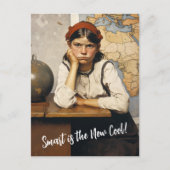 新学期ノーマンロックウェルスケッチスタイル ポストカード (正面)