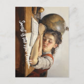 新学期ノーマンロックウェルスケッチスタイル ポストカード (正面)